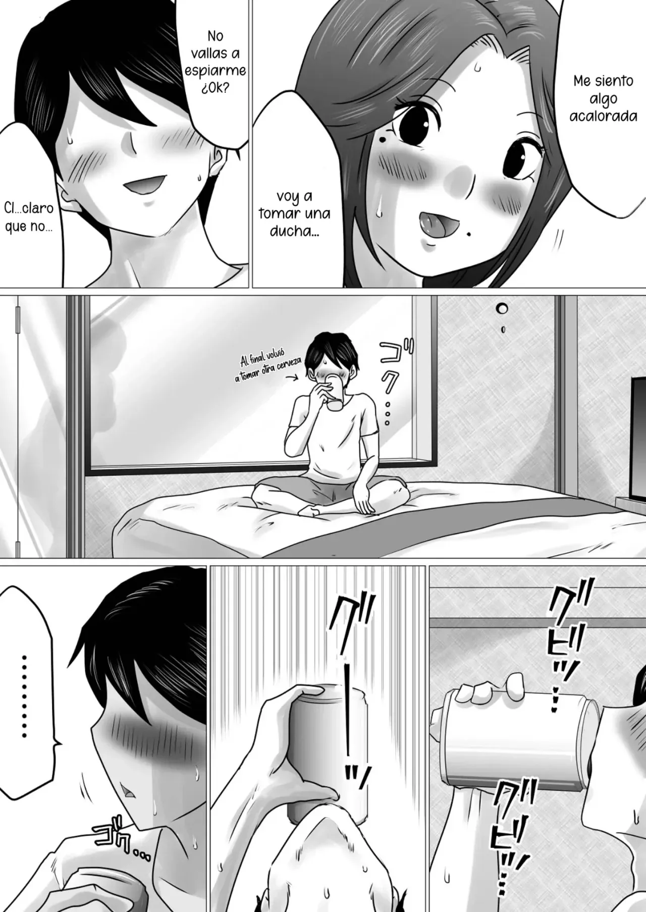 Jukubo to Futari de, Love Hotel . ~ Haha to Musuko… Misshitsu de Sugosu Kindan no Ichiya ~ | Pase la noche con mama en un love hotel | Page 15