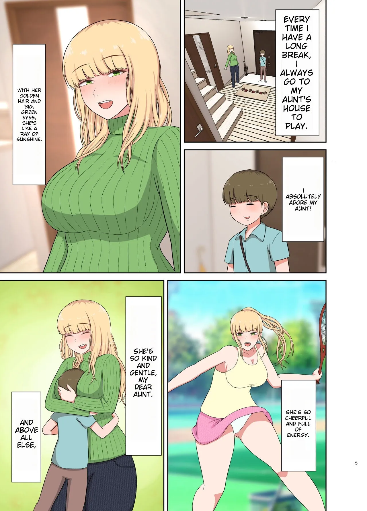 Kinpatsu Oba-san no Suiminkan | Blonde Aunt's Sleep Rape | Page 4