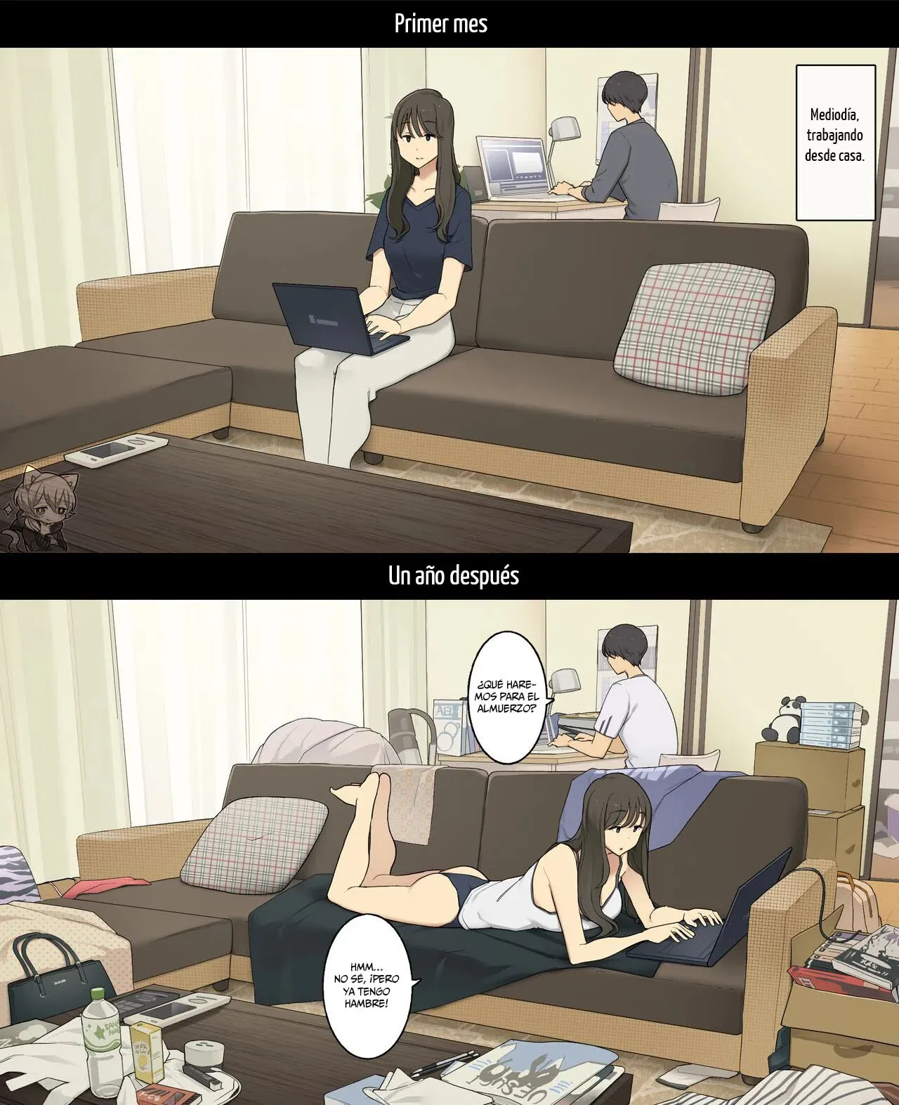 Dousei Seikatsu Ikkagetsume to Ichinen Ato, Asaokite kara Shuushin made no Hikaku | A Day in the Life of a Couple: Their First Month Living Together vs. One Year Later | Page 6