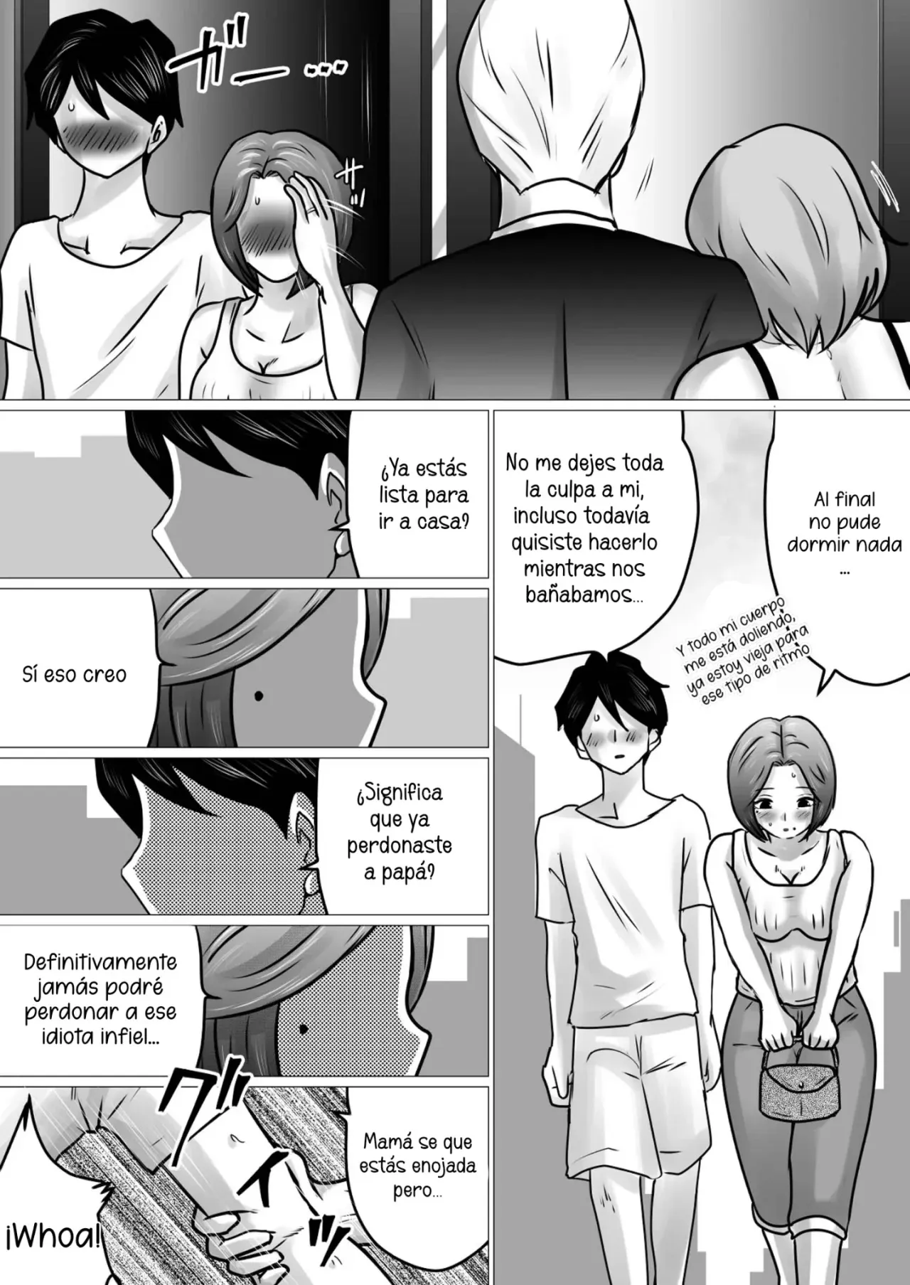 Jukubo to Futari de, Love Hotel . ~ Haha to Musuko… Misshitsu de Sugosu Kindan no Ichiya ~ | Pase la noche con mama en un love hotel | Page 58