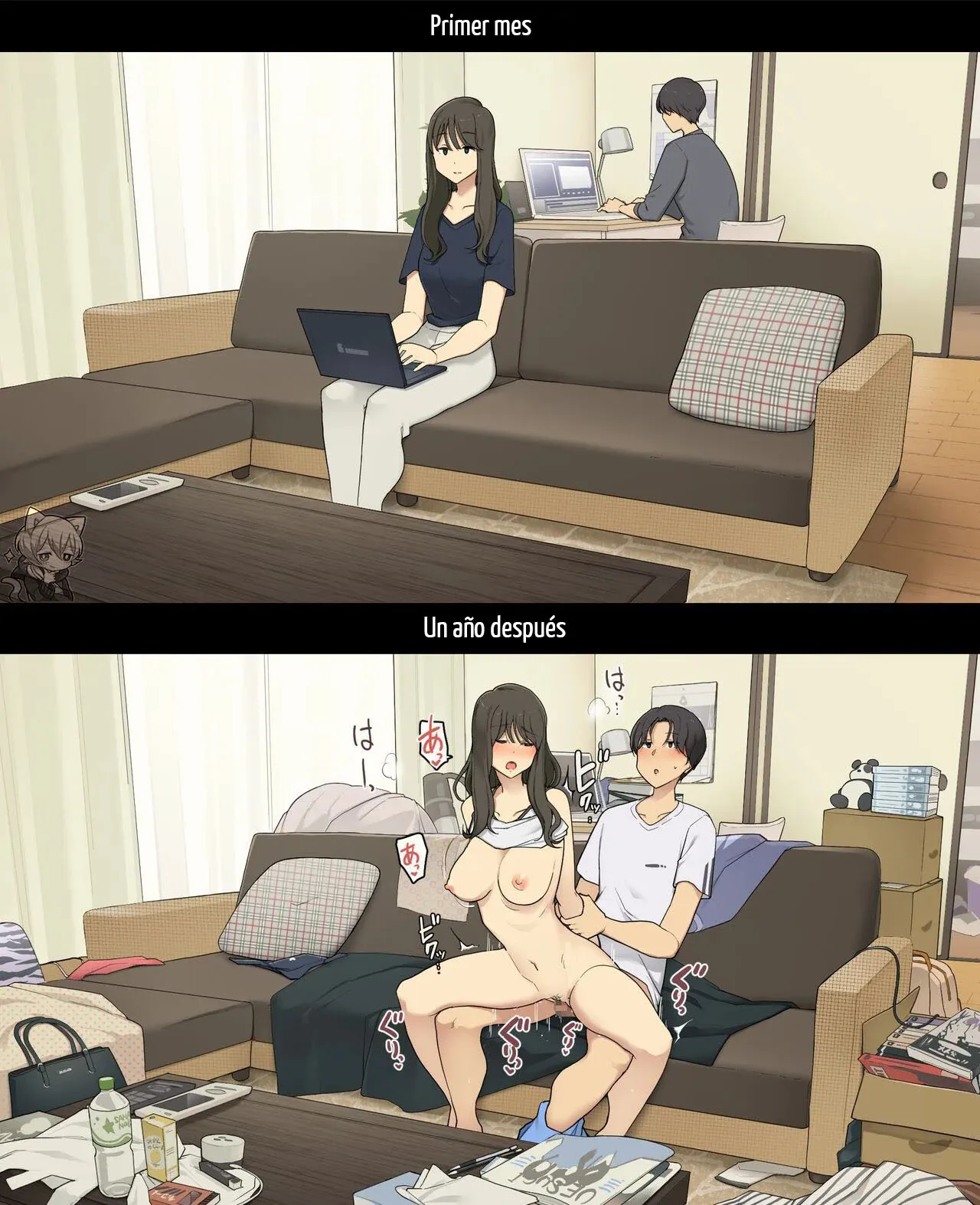 Dousei Seikatsu Ikkagetsume to Ichinen Ato, Asaokite kara Shuushin made no Hikaku | A Day in the Life of a Couple: Their First Month Living Together vs. One Year Later | Page 10