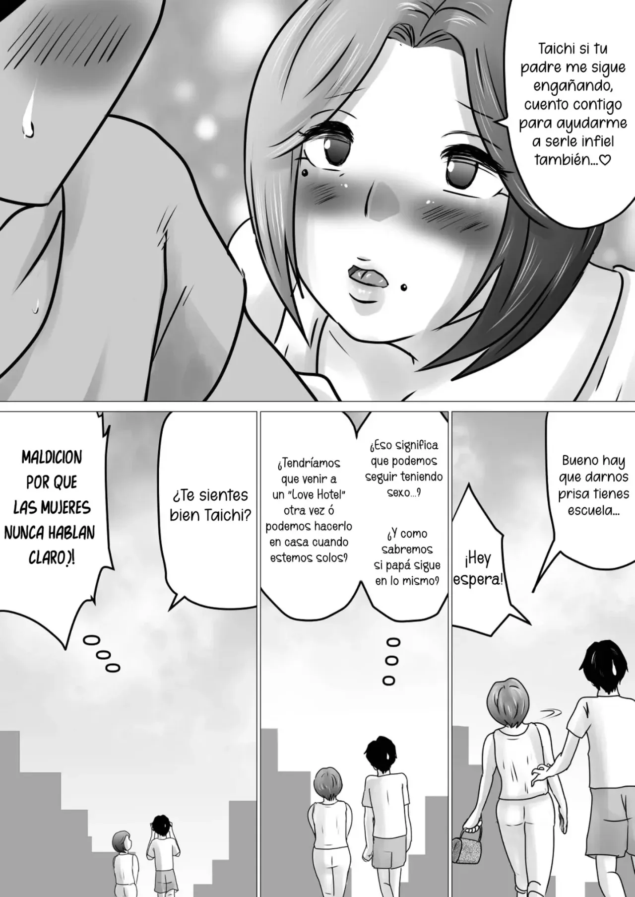 Jukubo to Futari de, Love Hotel . ~ Haha to Musuko… Misshitsu de Sugosu Kindan no Ichiya ~ | Pase la noche con mama en un love hotel | Page 59