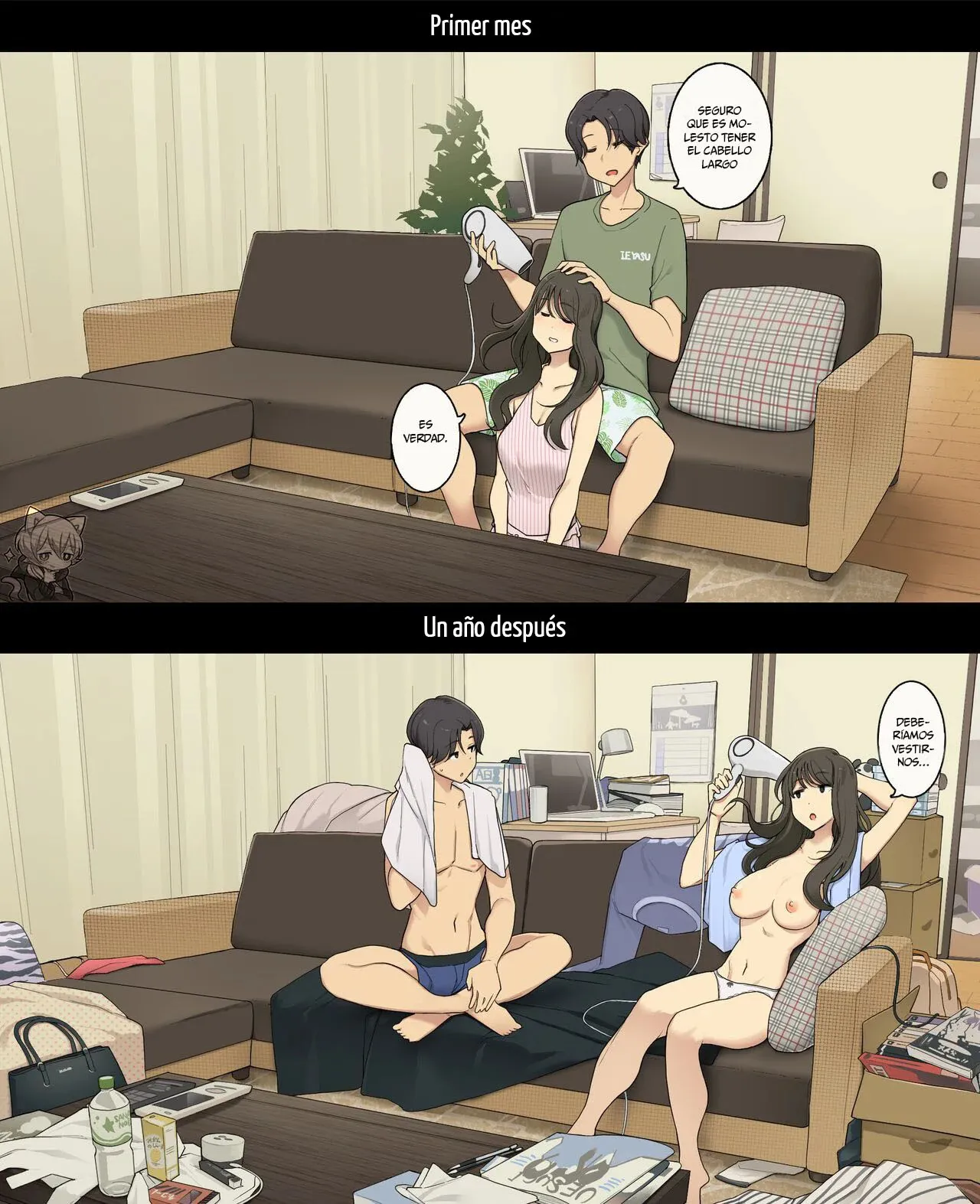 Dousei Seikatsu Ikkagetsume to Ichinen Ato, Asaokite kara Shuushin made no Hikaku | A Day in the Life of a Couple: Their First Month Living Together vs. One Year Later | Page 13