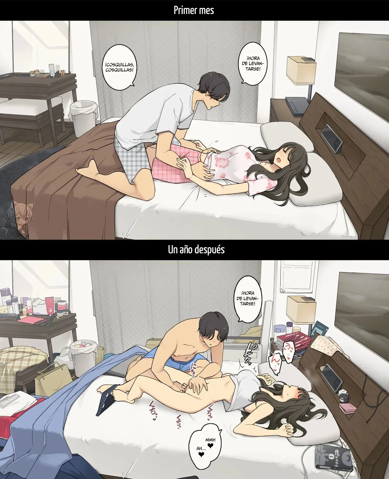 Dousei Seikatsu Ikkagetsume to Ichinen Ato, Asaokite kara Shuushin made no Hikaku | A Day in the Life of a Couple: Their First Month Living Together vs. One Year Later | Page 2