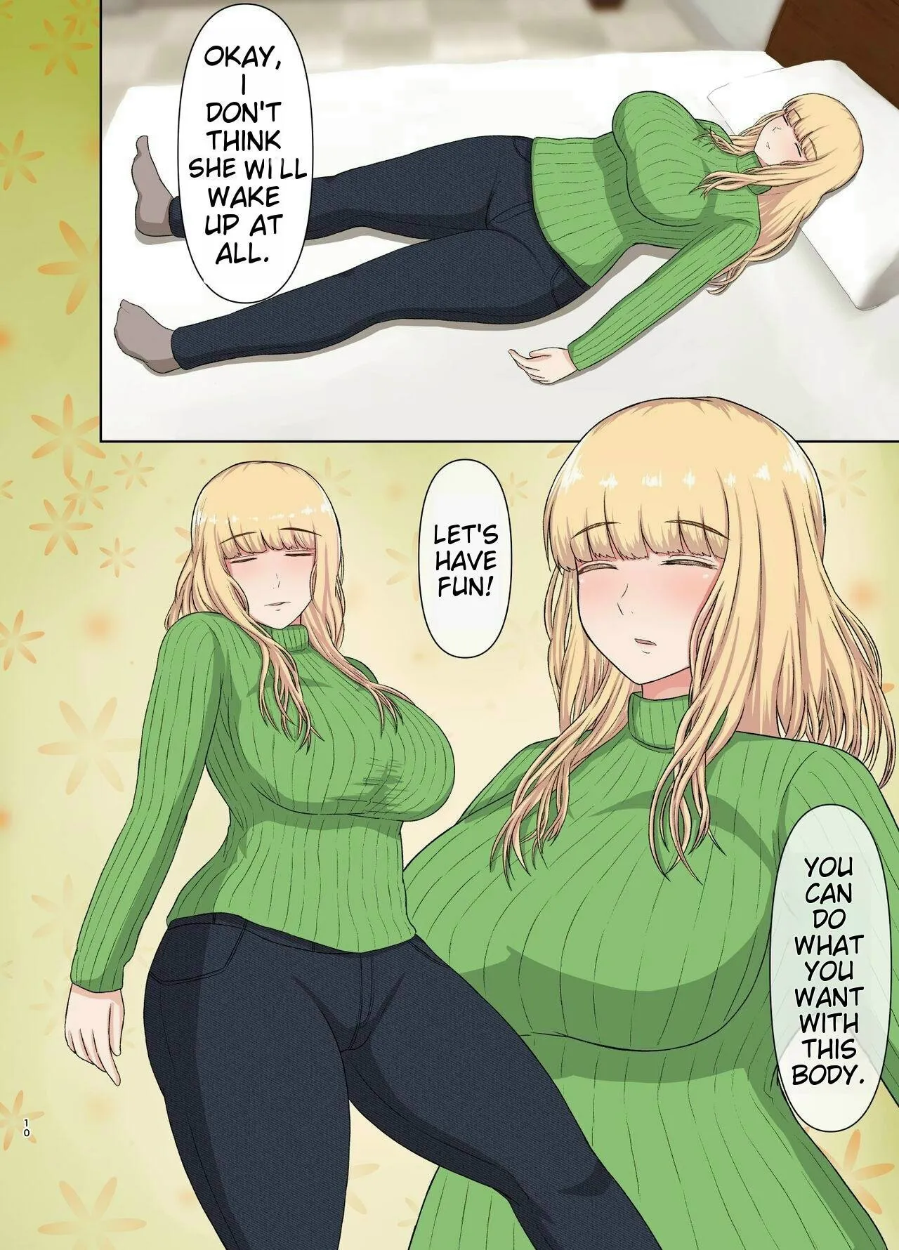 Kinpatsu Oba-san no Suiminkan | Blonde Aunt's Sleep Rape | Page 9