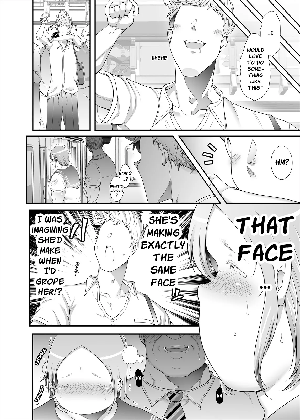 Pocha OnaPet Honda-san Chikan Hen | Chubby Fap Material Honda-San Groping | Page 14